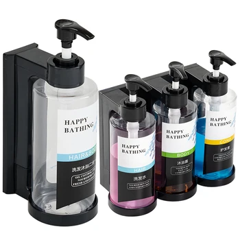 Duş şampuanlık Seti 3X300ml Duvara Monte Pompa Şampuan Kremi Vücut Konteyner Dağıtıcı Tutucu ile