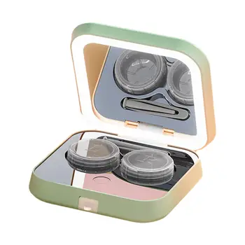 Kontakt Lens Çantası Depolama Mini Şarj Edilebilir Premium Ayna Cımbız 2 Hız Temizleme Modları Temizleyici Kadın