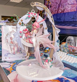 Orijinal: Honkai Darbe 3 Yae Sakura düğün elbisesi 38cm Pvc Aksiyon Figürü Anime şekilli kalıp Oyuncak Figürü Koleksiyonu Bebek Hediye