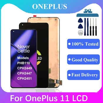 Orijinal AMOLED OnePlus 11 Ekran dokunmatik ekranlı sayısallaştırıcı grup İçin Bir Artı 11 LCD PHB110, CPH2449, CPH2447 Ekran