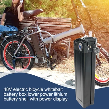Elektrikli Bisiklet Pil Kutusu Plastik Kasa İçin 48V Büyük Kapasiteli 1865 Lityum Pil Tutucu İle Şarj Soketi Aksesuarı