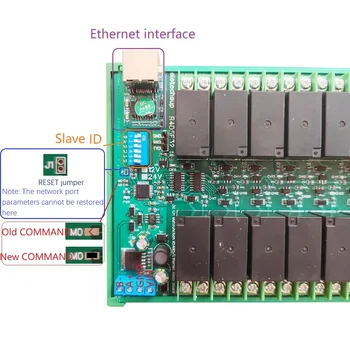 32Ch 20A Yüksek Akım Ethernet / RS485 Röle Modülü RJ45 LAN WAN Ağ Bağlantı Noktası TCP / İP Modbus Slave 12V 24V PLC IO Kurulu