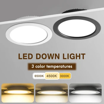 Ultra ince LED Downlight 220V Gömme Tavan Lambası Sıcak Nötr Beyaz 3W 5W 7W 9W 12W 15W Yatak Odası Mutfak Aydınlatma