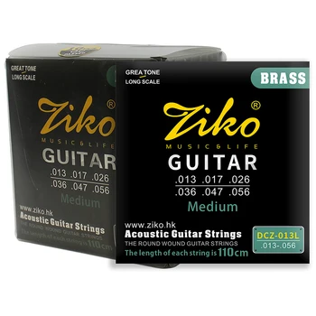 ZIKO DCZ-013L Pirinç Akustik Gitar Dizeleri Altıgen Alaşım Tel Saf Bakır Anti-Pas Kaplama Akustik Gitar Dizeleri Aksesuarları
