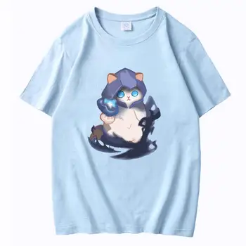 2023 Omen Kat Leuke Catlorant T-shirt Verrast Penguin Spel Puur Katoen Minimalistische Gedrukt Korte Mouw Zomer Casual Unisex Ha