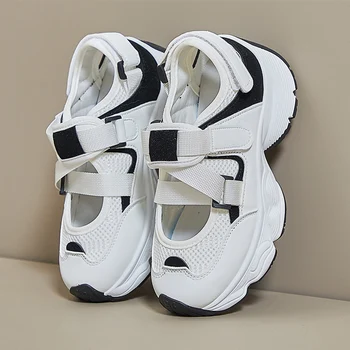Yaz Yürüyüş Rahat Spor Sandalet Kadın Ayakkabı Elbise Koşu Yürüyüş platform ayakkabılar Moda Yuvarlak Ayak Mujer Zapatillas 2023 Yeni