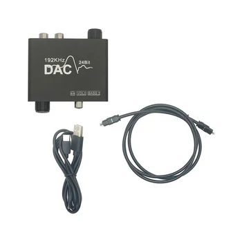 192KHz DAC Dönüştürücü Dijital Optik Koaksiyel Toslink Analog L / R RCA 3.5 mm ses dönüştürücü Adaptörü ile Ses Kontrolü