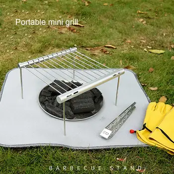 Mini Cep taşınabilir barbekü ızgara kamp ateşi katlanır barbekü ızgara ekipmanları açık piknik yürüyüş balıkçılık aksesuarı