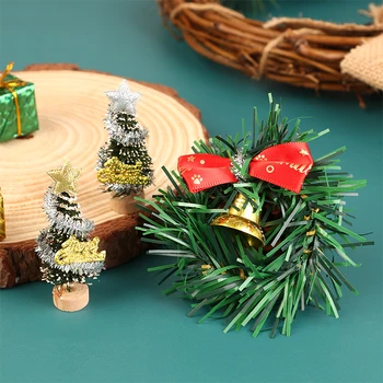 1: 12 Evcilik Minyatür yılbaşı dekoru Garland Yılbaşı Ağacı Süsleme Ev Modeli Dekor Oyuncak Bebek Evi Aksesuarları