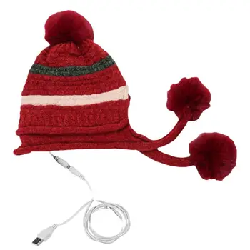 Örme kışlık şapkalar Taşınabilir Yumuşak Kış Kap Sıcak örgü şapkalar Çok Fonksiyonlu Şarj Edilebilir kış ısıtmalı kap Çekici