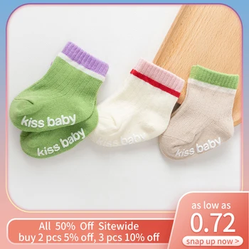 Düz Renk Kalın Pamuklu Bebek Kısa Çorap Toddler Anti Kayma Kat Çorap Yenidoğan İlk Yürüyüşe Çocuk Aksesuarları Kız Erkek