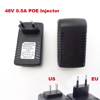 DC 48V 0.5 A 24W Poe güç kaynağı adaptörü Enjektör Anahtarı Wifi Duvar Tak IP Kamera CCTV Gözetim ABD / AB Tak