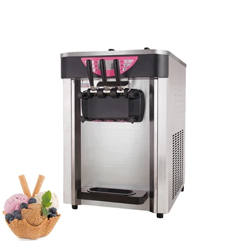 Ticari Masa Üstü Yumuşak Dondurma Makinesi Paslanmaz Çelik Üç Kafa Çoklu Renkler ile