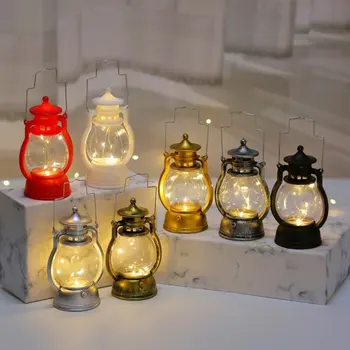 Vintage Fener Retro Tasarım LED Asılı gaz lambası Pil Kumandalı Dekoratif Ev Tatil Yılbaşı Hediyeleri Ev Dekor