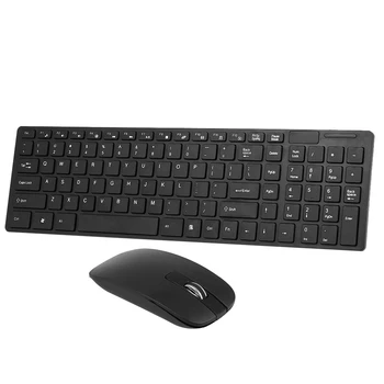 K-06 2.4 G kablosuz klavye ve fare Combo Bilgisayar Klavye Fare ile Tak ve Çalıştır Siyah Klavye dizüstü için fare