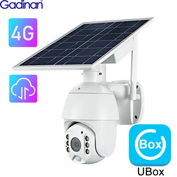 Gadınan 4G IP Kamera SIM Kart / WİFİ 1080P Güneş Güvenlik Gözetleme PTZ Dome P2P Açık 4X AI PIR Algılama Monitör Bulut Kamera