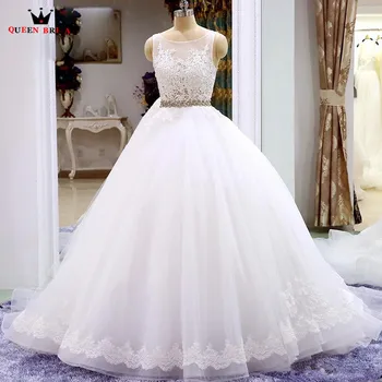 Robe De Mariee Yeni Varış 2023 Dantel Boncuklu Sashes Kat Uzunluk düğün elbisesi Vestidos De Novias Backless gelinlik HC100
