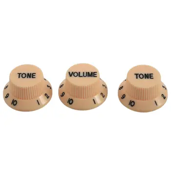 Yeni Krem Koyu Mavi Yazı Tipi 1 Ses ve 2 Ton Gitar Kontrol Düğmeleri Strat
