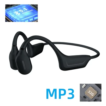 Kemik İletim Bluetooth5. 1 Kulaklık Kablosuz IPX6 Su Geçirmez Kulaklık 32GB MP3 Çalar Yüzme Kulak kancası Mic İle Güç Göstergesi