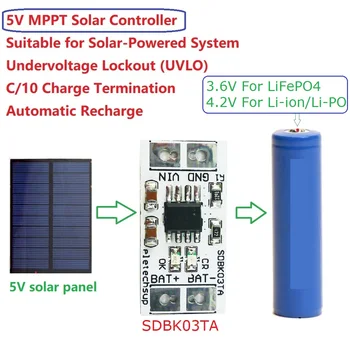 1A 3.7 V Li-Ion Li-Po / 3.2 V LiFePO4 Pil 4.2 V 3.6 V Şarj MPPT Güneş Kontrol Modülü İçin Güneş Paneli Mobil Güç USB