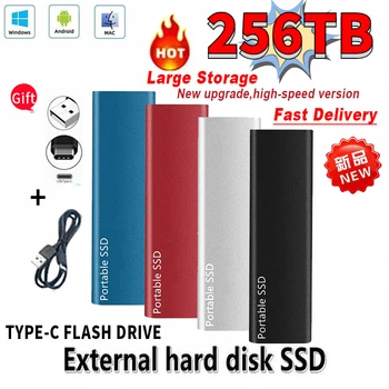 Harici sabit disk 256TB Yüksek hızlı Taşınabilir Mobil Cihaz SSD Tip-C arayüzü katı hal diski Masaüstü / Dizüstü / Akıllı Telefon