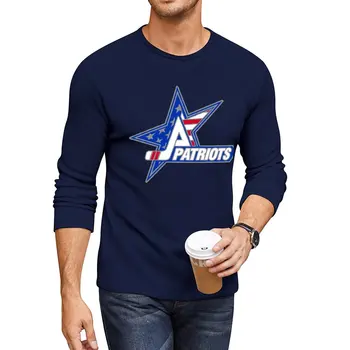 Yeni Patriots Hokeyi Logo Uzun T-Shirt erkek beyaz t shirt t-shirt adam artı boyutu t shirt özel t shirt T-shirt erkekler için pamuk