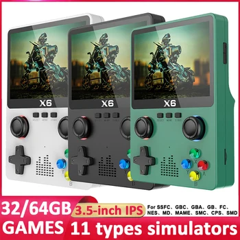 Elde kullanılır oyun konsolu 3D Joystick 10000 + Oyunları 32 / 64G Mini Retro Oyun Oyuncu 3.5 İnç IPS Ekran çocuk Hediye Klasik Arcade