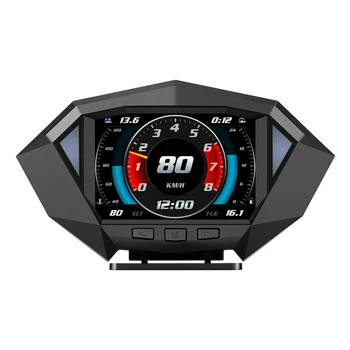 Otomatik HUD Çift Sistem Araba Hud GPS OBD2 Hız Göstergesi Projektör Aşırı Hız Alarmı RPM Göstergesi