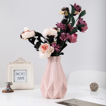 Plastik Vazo Ev Dekorasyon için Beyaz Taklit seramik saksı Bitkileri Sepeti İskandinav Düğün Dekoratif yemek masası Yatak Odası