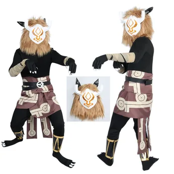 Oyun Genshin Darbe Hilichurl Ortak Düşmanlar Cosplay Kostüm Tcho-Tcho Canavar Cadılar Bayramı Kostümleri Erkekler Kadınlar için Maske