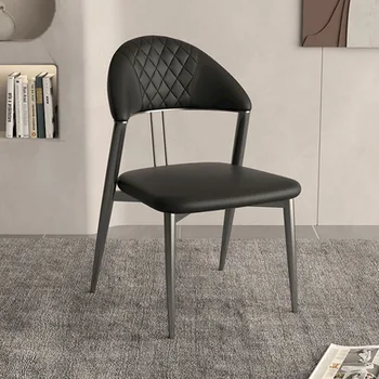 Güzel Lüks yemek sandalyeleri Avrupa Tasarımcı Tek Döşemeli yemek sandalyeleri Su Geçirmez Malzeme Meuble Ev Mobilyaları