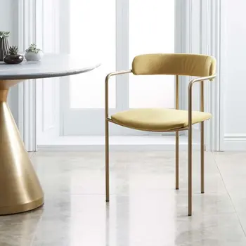 İtalyan Ferforje yemek sandalyeleri mutfak mobilyası Tasarımcı Kol Dayama Eğlence Müzakere Sandalyeler Modern Ev Arka yemek sandalyesi