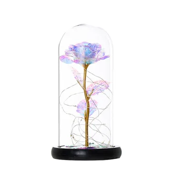 LED Gül lamba şişesi masa ışığı Çiçek Gece Lambası Romantik sevgililer Günü doğum günü hediyesi Dekorasyon Beast Akülü