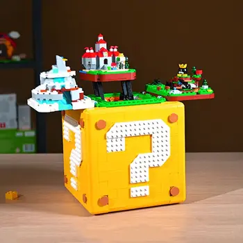 Yeni Süper 64 Soru İşareti Blokları Modeli Tuğla Oyunu Yapı Taşları Eğitici Oyuncaklar Çocuk Doğum Günü Hediyeleri için fit 71395