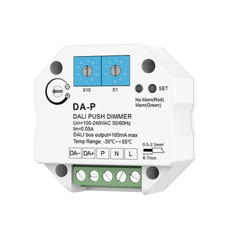 DA-P AC 100-240V LED Dimmer DALI İtme Dimmer DALI Sürücü veya Balastlar Karartma Hızı Ayarlanabilir Hafıza Fonksiyonu ile Dimmer