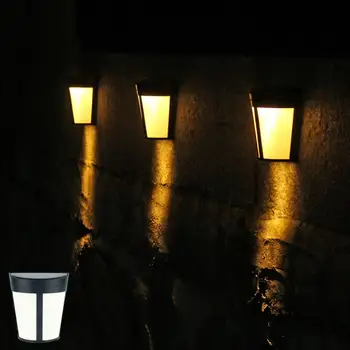 Sıcak Beyaz 6 LED açık alan su geçirmez projektör Ev Bahçe Duvar Çit Dekor güneş ışığı sıcak Beyaz Ev Çit Dekorasyon