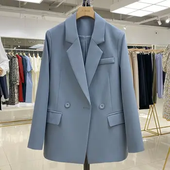 Kadın Blazer Bahar Sonbahar 2023 Yeni Niş Bayan Takım Elbise Ceket Mavi Rahat Kızarmış Sokak Tasarım Duygusu Kız Üstleri Trend kadın kıyafetleri