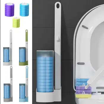 Tuvalet Kase Fırça Uzay Tasarrufu Duvara monte Ayrılabilir Banyo Temizleyici Raf Hızlı Kuru Yumuşak Kıllar Tuvalet Fırçası Tutma Kutusu