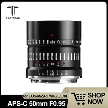 TTArtısan 50mm F0.95 APS-C Büyük Diyafram Portre Başbakan Lens ile Uyumlu Fuji X-A10 Sony A6000 A7III Canon M5 RP Nikon Z6