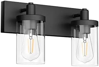 Vanity ışık banyo 3 ışık çiftlik evi banyo ışıkları fikstür ayna şeffaf cam gölge (hariç ampul)