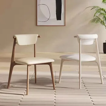 Ahşap Oturma Odası Sandalyeleri Bireysel İskandinav Tasarım Yemek Odası sandalyeleri Beyaz Yetişkinler Salon Sillas Plegables Mobilya MQ50KT