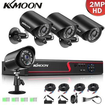 KKmoon Dijital Video Kaydedici & 4 Güvenlik Kameraları Seti Güvenlik Kayıt Sistemi 4CH 1080 P Hibrid AHD / Analog / TVI / CVI / DVR CCTV