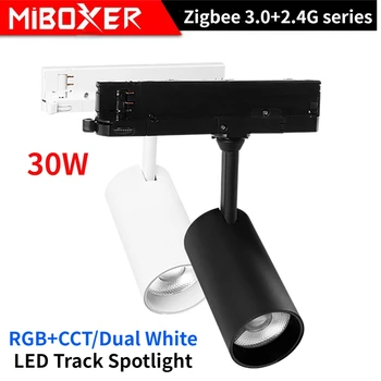 Zigbee 3.0 Miboxer RGB + CCT LED Parça Spot 30W Tuya APP 2.4 G Çift Beyaz Spot Tavan Tipi RF Uzaktan Kumanda 110-240VAC