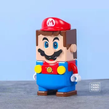 Maceraları Süper Mario Yapı Taşları Modeli Anime Çevre 64 soru işareti kutusu Mini aksiyon figürü oyuncakları