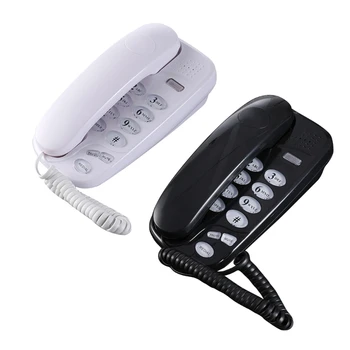 KXT-580 Büyük Düğme Kablolu Telefon Telefonlar sabit telefon çağrı ışığı ile tekrar arama Desteği duvara monte veya Masa Telefonu