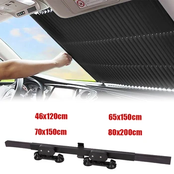 4 Boyutları araç ön camı Güneşlik Perde Geri Çekilebilir Anti UV araç ön camı Ön / Arka Panjur Yaz Oto İç Aksesuarları