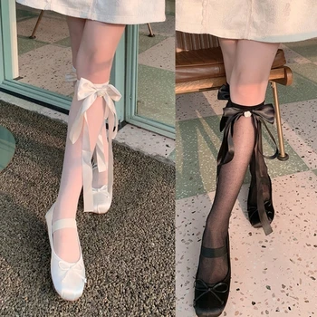 Bayan Diz Boyu Çorap Süslemeleri Seksi Lacing up Diz Çorap Orta Uzunlukta Çorap Moda Dantel Örgü Diz Çorap Dropship