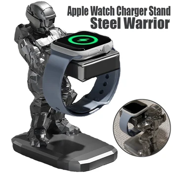 Çelik Savaşçı apple Watch Şarj Standı İwatch 7 8 şarj Braketi İzle şarj standı Tutucu Aksesuarları Erkekler için Hediye Fikirleri