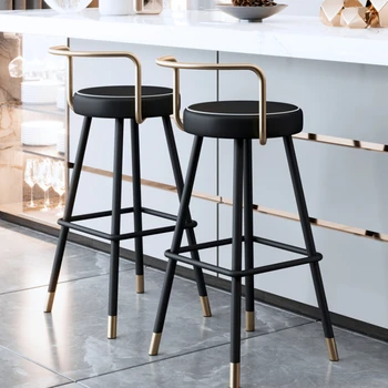 Resepsiyon İskandinav Özelliği Bar Sandalyeleri Mutfak Lüks Tasarımcı Metal Kahvaltı Açık Bar Sandalyeleri Modern Yüksek Silla Mobilya 