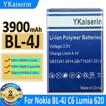 YKaiserin 3900 mAh BL-4J BL4J nokia için pil C6 C6-00 Lumia 620 Pil Batterij + Parça NO